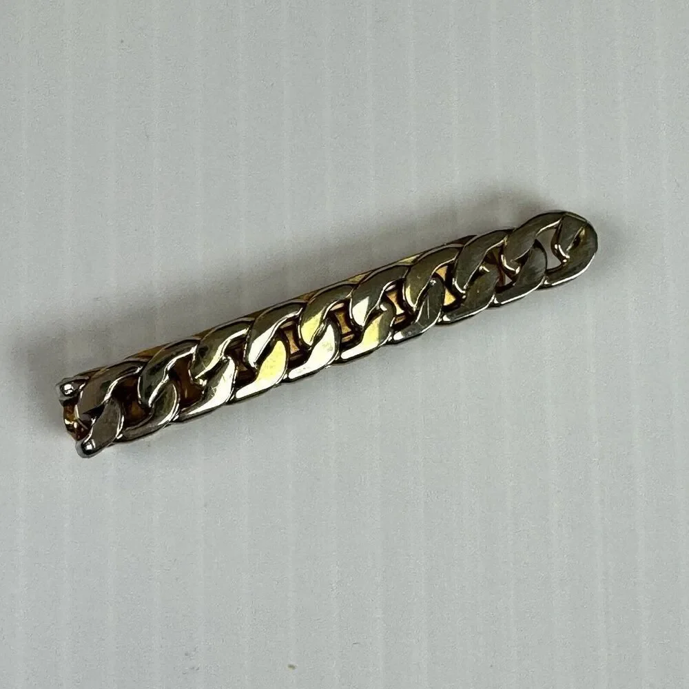 Vintage SWANK Gold Tone Chain Link Tie Bar Men’s Classic Formal Jewelry